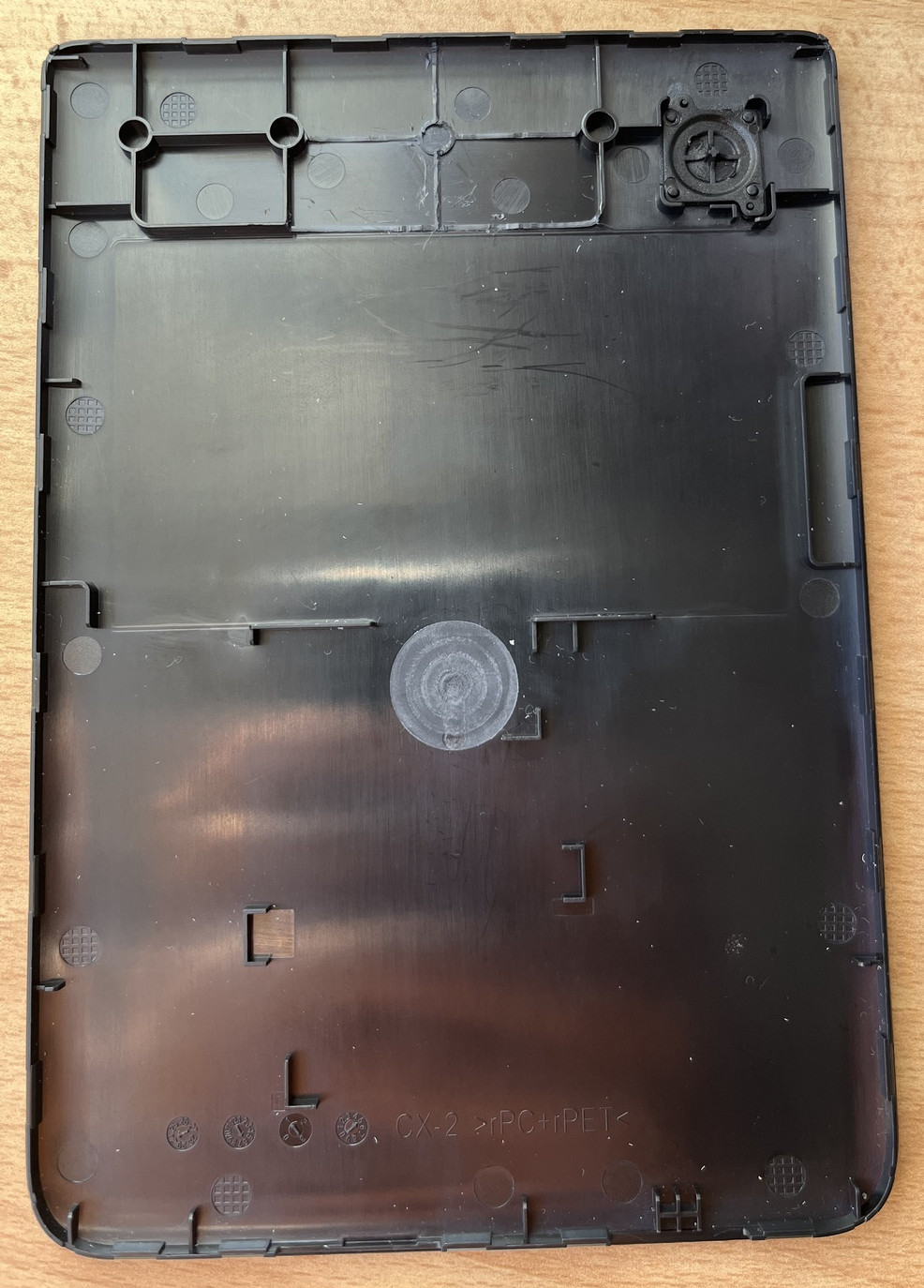 Back of the case, with plastic ribs cut out to make room for the GPS module cavity.