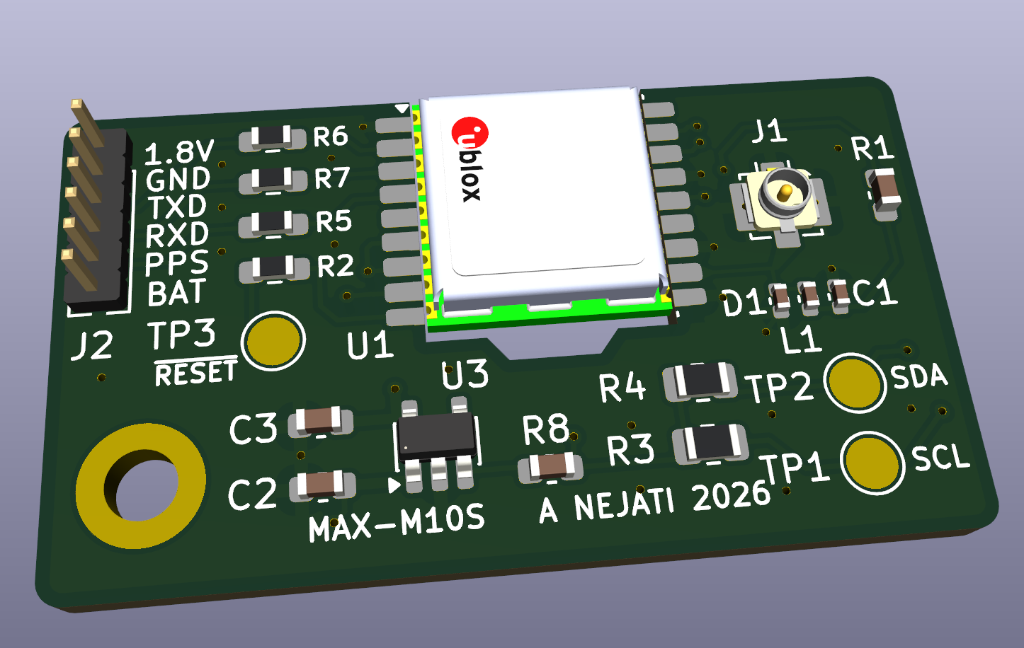 Custom GNSS module pcb.